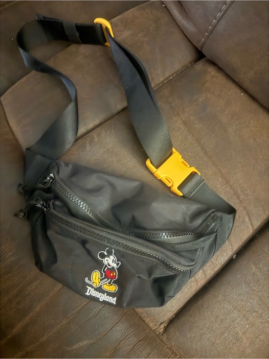 Disney Handbags - Disney Black Waist Bag with Yellow Buckle and Mickey Embroidery